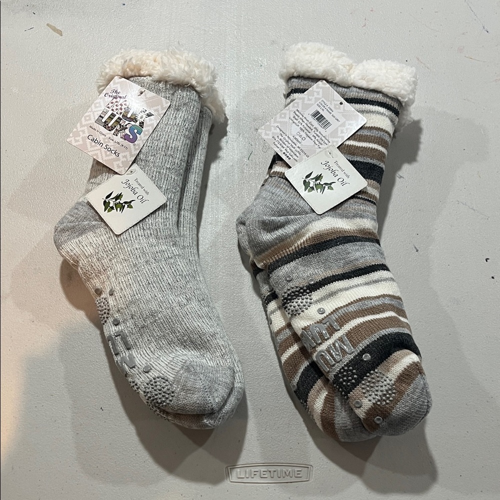 Two pair, Muk Luks cabin socks